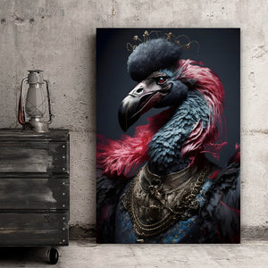 Leinwandbild Portrait eines majestätischen Vogels Digital Art Hochformat