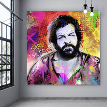 Lade das Bild in den Galerie-Viewer, Leinwandbild Portrait Schauspieler in Graffiti Optik Quadrat
