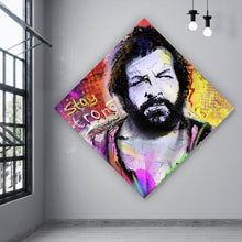 Lade das Bild in den Galerie-Viewer, Leinwandbild Portrait Schauspieler in Graffiti Optik Raute
