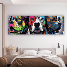Lade das Bild in den Galerie-Viewer, Poster Portrait von drei Hunden Pop Art Panorama
