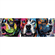 Lade das Bild in den Galerie-Viewer, Acrylglasbild Portrait von drei Hunden Pop Art Panorama
