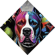 Lade das Bild in den Galerie-Viewer, Aluminiumbild gebürstet Portrait von drei markanten Hunden Raute
