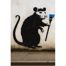 Lade das Bild in den Galerie-Viewer, Aluminiumbild gebürstet Ratte mit provokanter Botschaft Hochformat
