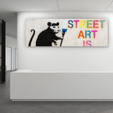 Lade das Bild in den Galerie-Viewer, Aluminiumbild gebürstet Ratte mit provokanter Botschaft Panorama
