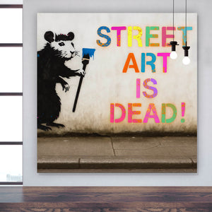 Acrylglasbild Ratte mit provokanter Botschaft Quadrat