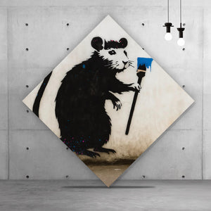 Acrylglasbild Ratte mit provokanter Botschaft Raute