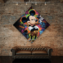 Lade das Bild in den Galerie-Viewer, Acrylglasbild Rauchende Maus auf Graffitiwand Raute
