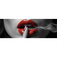 Lade das Bild in den Galerie-Viewer, Acrylglasbild Rauchige rote Lippen Panorama
