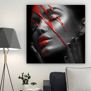 Leinwandbild Red Face Quadrat