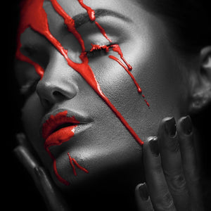 Poster Red Face Quadrat