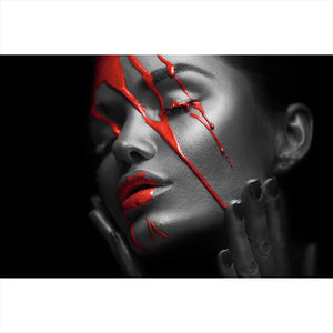 Spannrahmenbild Red Face Querformat