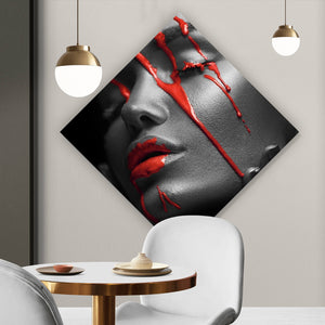Leinwandbild Red Face Raute