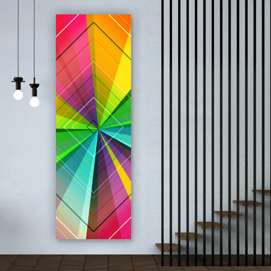 Acrylglasbild Regenbogen Geometrie Panorama Hoch