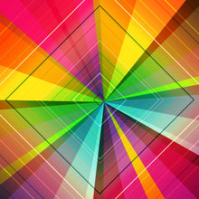 Lade das Bild in den Galerie-Viewer, Spannrahmenbild Regenbogen Geometrie Quadrat
