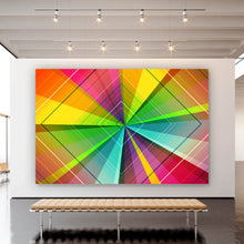 Lade das Bild in den Galerie-Viewer, Spannrahmenbild Regenbogen Geometrie Querformat
