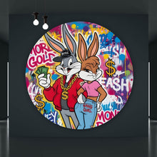 Lade das Bild in den Galerie-Viewer, Aluminiumbild Reiche Hasengang Graffiti Kreis
