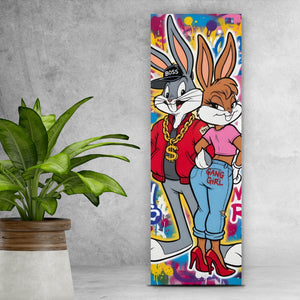 Spannrahmenbild Reiche Hasengang Graffiti Panorama Hoch