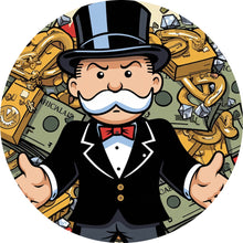 Lade das Bild in den Galerie-Viewer, Aluminiumbild gebürstet Reicher Mann Geldscheine Diamanten Kunst Kreis
