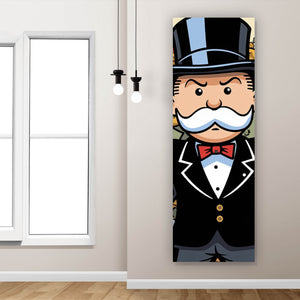 Leinwandbild Reicher Mann Geldscheine Diamanten Kunst Panorama Hoch