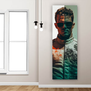 Poster Rennfahrer Porträt Panorama Hoch