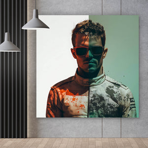 Poster Rennfahrer Porträt Quadrat