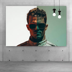 Poster Rennfahrer Porträt Querformat