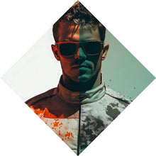 Lade das Bild in den Galerie-Viewer, Leinwandbild Rennfahrer Porträt Raute
