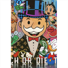 Lade das Bild in den Galerie-Viewer, Aluminiumbild Verschiedene Comicfiguren im Pop Art Stil Hochformat
