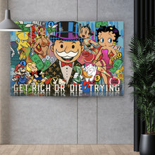 Lade das Bild in den Galerie-Viewer, Aluminiumbild Verschiedene Comicfiguren im Pop Art Stil Querformat
