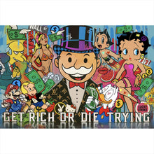 Lade das Bild in den Galerie-Viewer, Acrylglasbild Verschiedene Comicfiguren im Pop Art Stil Querformat
