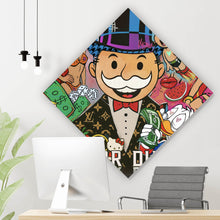 Lade das Bild in den Galerie-Viewer, Aluminiumbild Verschiedene Comicfiguren im Pop Art Stil Raute
