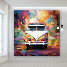 Lade das Bild in den Galerie-Viewer, Acrylglasbild Retro Bus Abstrakt Quadrat
