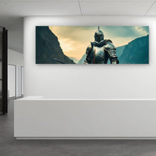 Lade das Bild in den Galerie-Viewer, Acrylglasbild Ritter majestätisch mit zwei Schwertern Panorama
