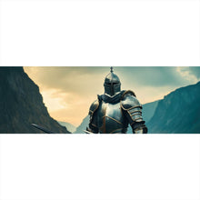 Lade das Bild in den Galerie-Viewer, Acrylglasbild Ritter majestätisch mit zwei Schwertern Panorama
