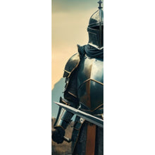 Lade das Bild in den Galerie-Viewer, Aluminiumbild Ritter majestätisch mit zwei Schwertern Panorama Hoch
