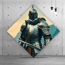 Lade das Bild in den Galerie-Viewer, Acrylglasbild Ritter majestätisch mit zwei Schwertern Raute
