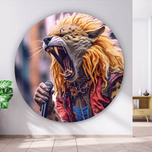 Lade das Bild in den Galerie-Viewer, Aluminiumbild Rockiger Leopard der singt Kreis
