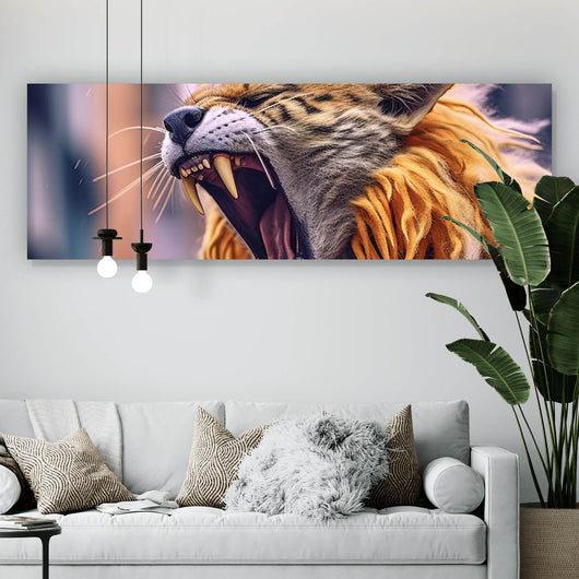 Poster Rockiger Leopard der singt Panorama