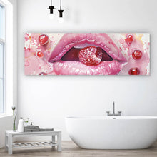 Lade das Bild in den Galerie-Viewer, Poster Rosa Lippen mit Früchten Panorama
