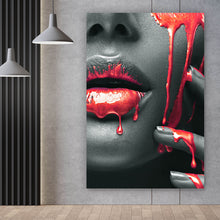 Lade das Bild in den Galerie-Viewer, Spannrahmenbild Rote Lippen Hochformat
