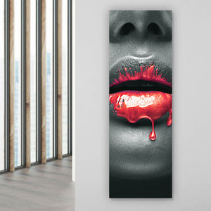 Acrylglasbild Rote Lippen Panorama Hoch