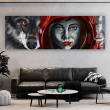 Lade das Bild in den Galerie-Viewer, Poster Rotkäppchen und der Wolf mystisch Panorama
