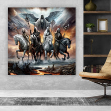 Lade das Bild in den Galerie-Viewer, Aluminiumbild RVBANG 2026 Apokalyptische Reiter Quadrat
