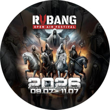 Lade das Bild in den Galerie-Viewer, Aluminiumbild RVBANG 2026 Logo mit Reiter und Datum Kreis
