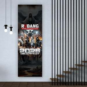 Poster RVBANG 2026 Logo mit Reiter und Datum Panorama Hoch