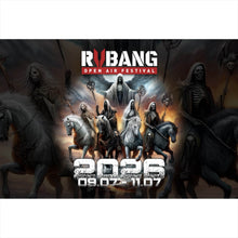 Lade das Bild in den Galerie-Viewer, Spannrahmenbild RVBANG 2026 Logo mit Reiter und Datum Querformat
