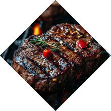 Lade das Bild in den Galerie-Viewer, Acrylglasbild Saftiges Steak Grill Genuss Raute
