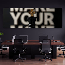 Lade das Bild in den Galerie-Viewer, Acrylglasbild Schachfiguren mit inspirierender Botschaft Panorama
