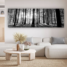 Lade das Bild in den Galerie-Viewer, Acrylglasbild Schimmernder Wald Panorama
