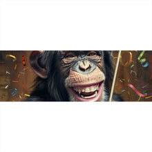 Lade das Bild in den Galerie-Viewer, Poster Schimpanse feiert mit Lutscher und Partyhut Panorama
